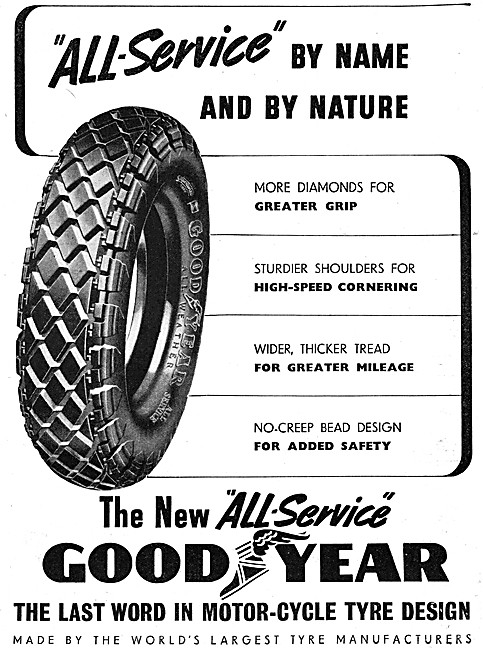 Goodyear No-Creep Motor Cycle Tyres 1938 Pattern                 