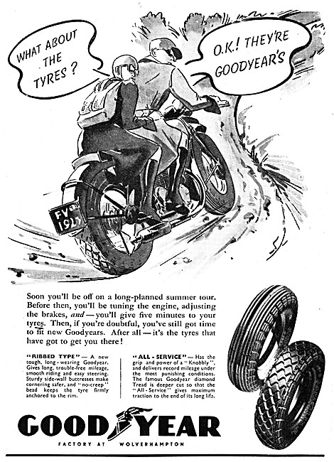 Goodyear Ribbed Type Motor Cycle Tyres                           
