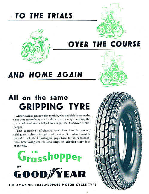 Goodyear Dual Purpose Motor Cycle Tyres 1950 Advert              