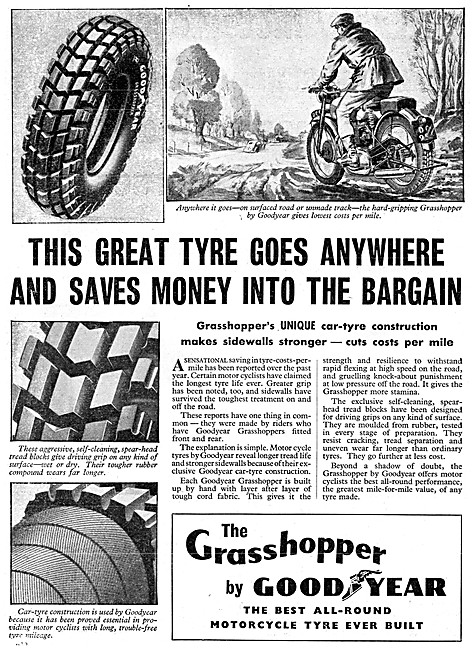 Goodyear Motor Cycle Tyres - Goodyear Grashopper Tyres           