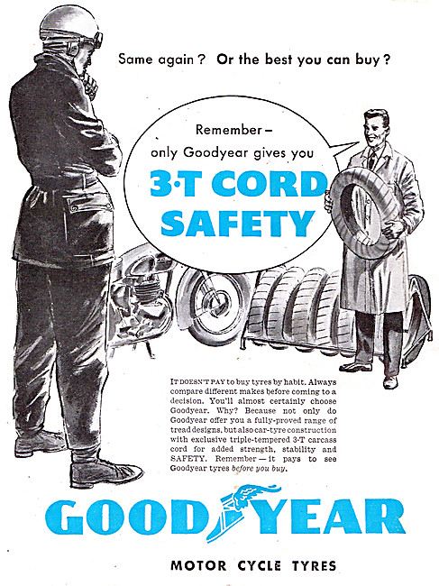 Goodyear 3-T Cord Motorcycle Tyres                               