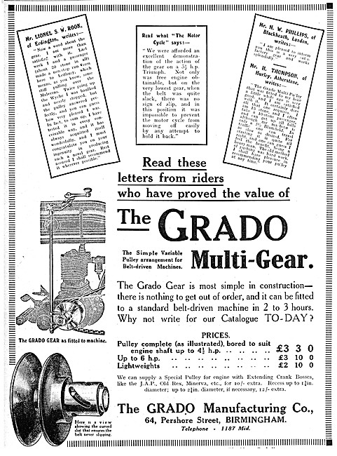 Grado Gears - Grado Variable Pulleys For Belt Drive Machines     