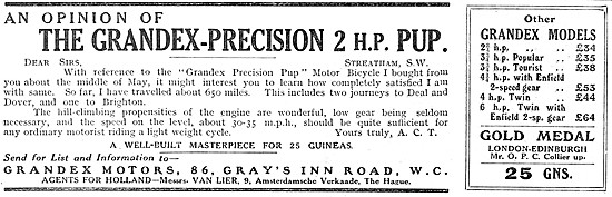 Grandex-Precision 2 hp Pup  Motor Cycle                          