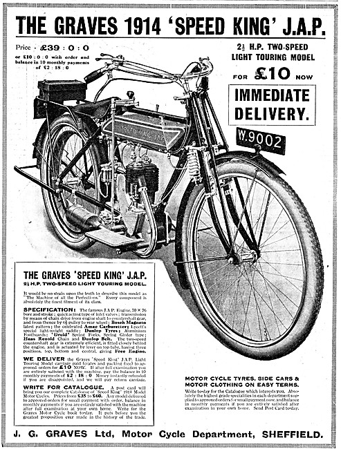 The 1914 Graves Speed King J.A.P. Motor Cycle                    