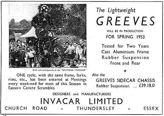 Greeves Scrambles Motor Cycles 1952                              