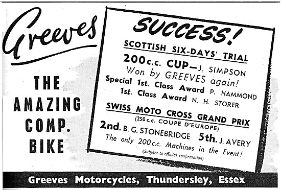Greeves Scottish Six Days Trial 200  cc Cup Winning Motor Cycle  
