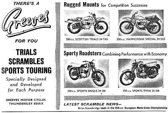 1960 Greeves Trials, Scrambles & Sports Touring Motor Cycles     