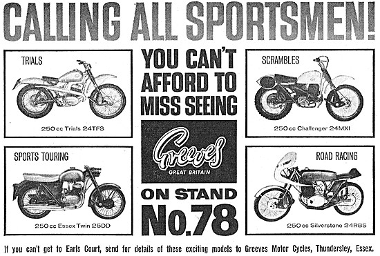 The 1964 Range Of Greeves Sports Motorcycles. Greeves 24TFS      