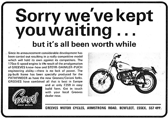 Greeves Pathfinder 175cc 6 Speed 1971 Advert                     