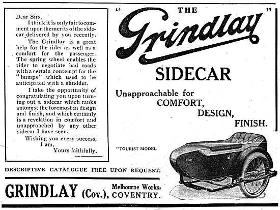 Grindlay Sidecars 1921 Advert                                    