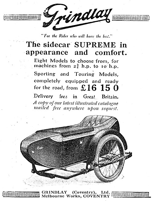 1923 Grindlay Touring Sidecars                                   
