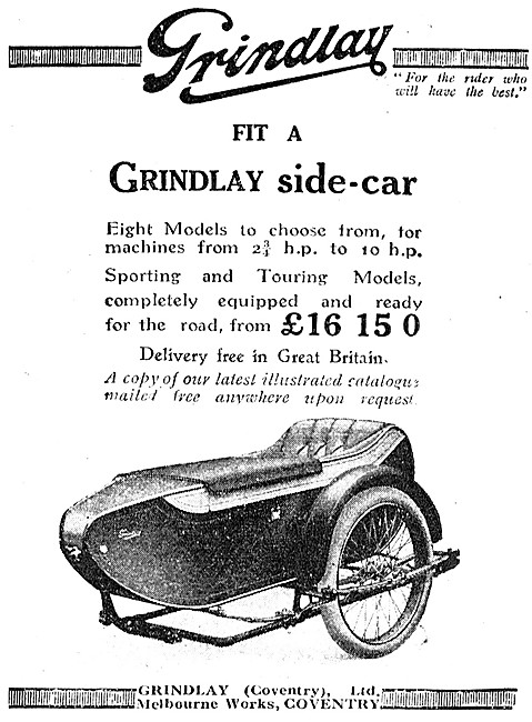 1923 Grindlay Sporting Sidecars                                  