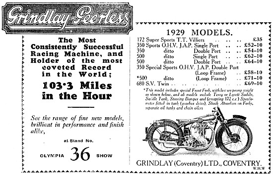 1929 Grindlay-Peerless Motorcycles                               