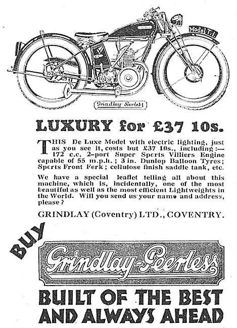 1928 Grindlay-Peerless 172cc Twin Port Motor Cycle               