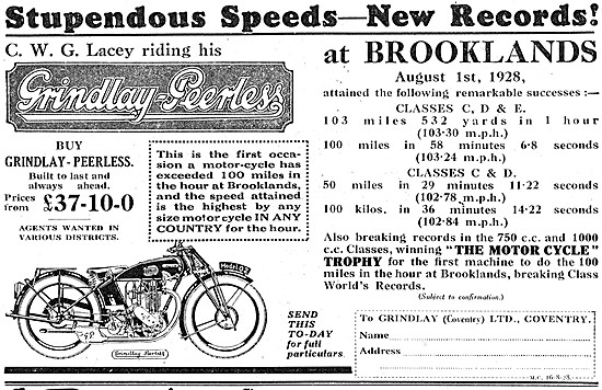 1928 Grindlay-Peerless Motorcycles                               