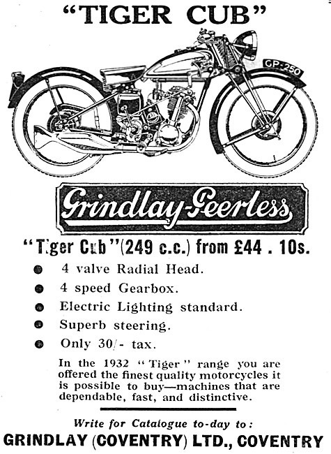 1932 Grindlay-Peerless Tiger Cub 249 cc                          