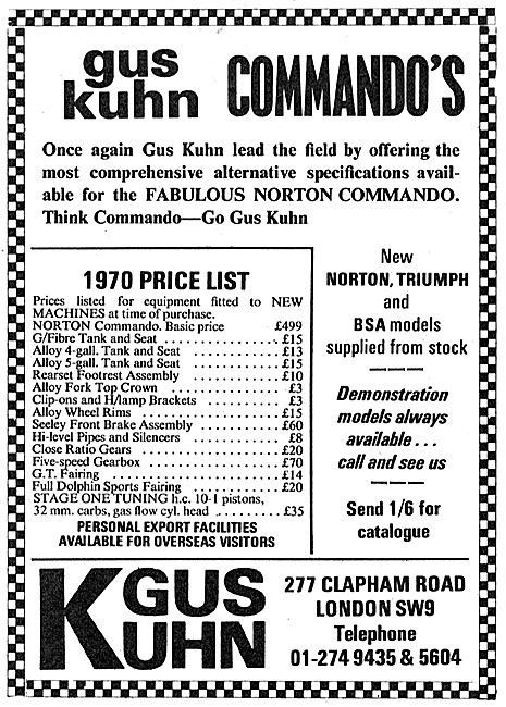 Gus Kuhn Motorcycle Parts & Accessories - Kuhn Commando          