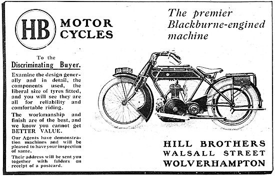 Hill Brothers Motorcycles - 1920 HB-Blackburne Motor Cycle       