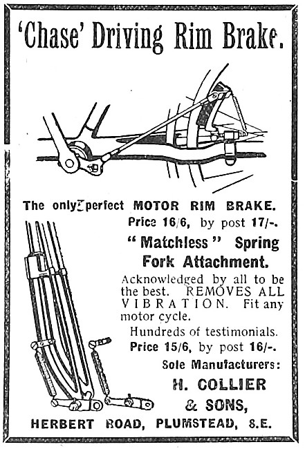 Collier. Chase Driving Rim Brake. Matchless Spring Fork Attachmen