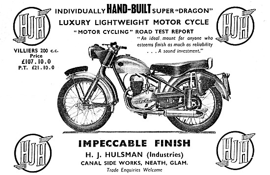 HJH Motor Cycles - HJH Super Dragon 200 cc Motor Cycle 1955      