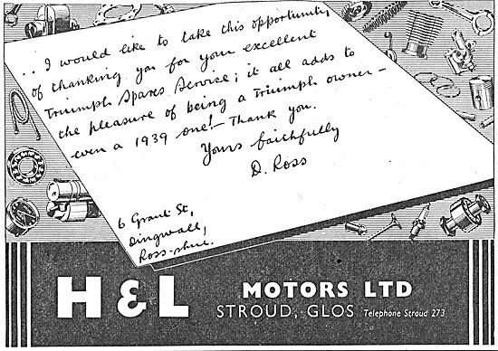 H & L Motors Motorcycle Sales & Service. Stroud, Glos            