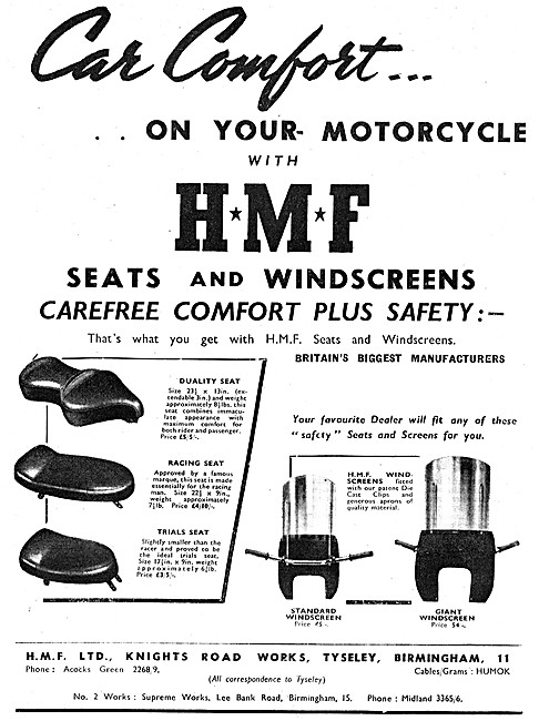 HMF Motorcycle Seats & Windscreens                               