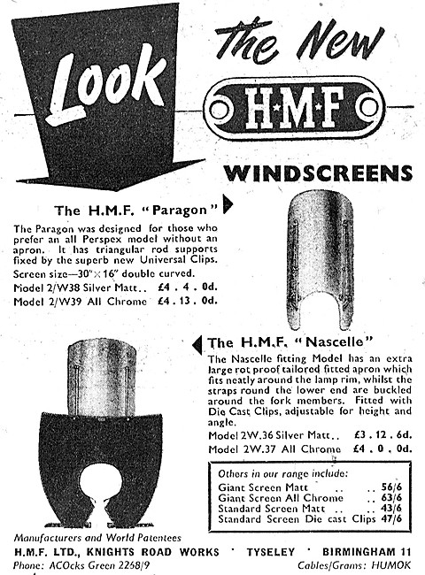 HMF Paragon Motorcycle Windscreen                                