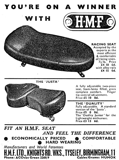 HMF Motor Cycle Accessories - HMF Seats                          