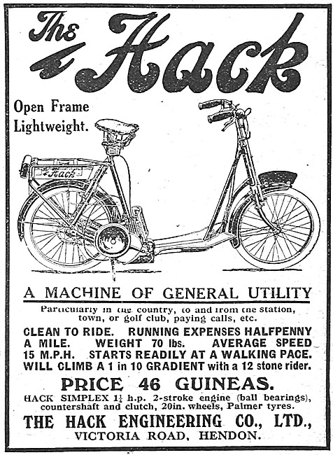 1921 Hack Open Frame Lightweight Motor Cycle                     