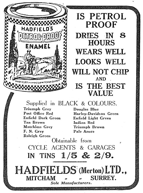 Hadfields Petrol Proof Enamel Paint                              