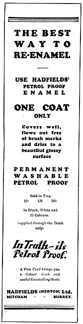 Hadfields Petrol Proof Enamels                                   