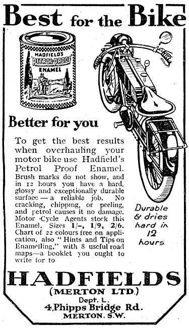 Hadfields Petrol Proof Enamels                                   