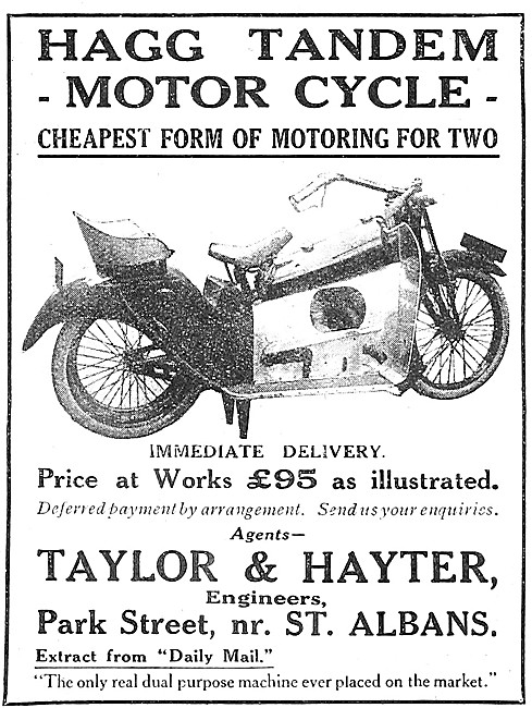 Hagg Tandem Motor Cycle                                          