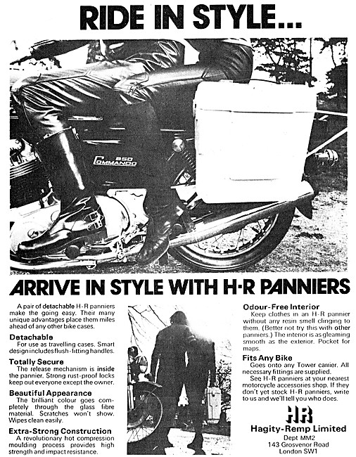 Hagity-Remp Motor Cycle  Panniers & Top Boxes - HR Panniers      