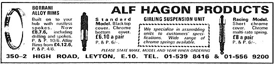 Alf Hagon Motorcycle Parts - Hagon Shock Absorbers               