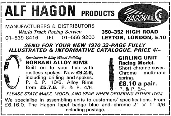 Alf Hagon Motorcycle Parts                                       