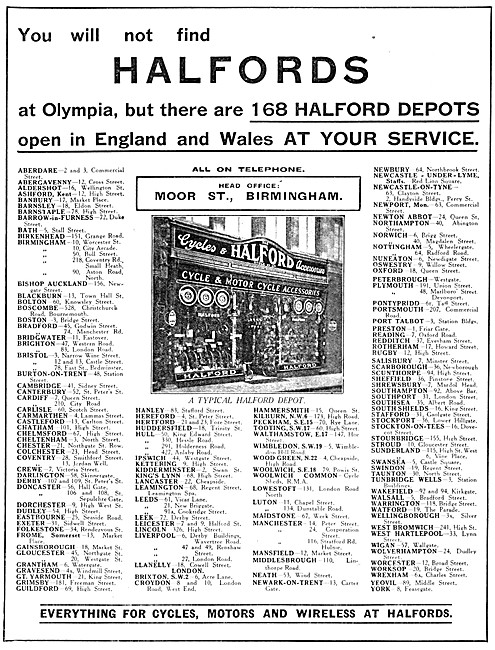 Halfords Motor Cycle Accessories 1928                            