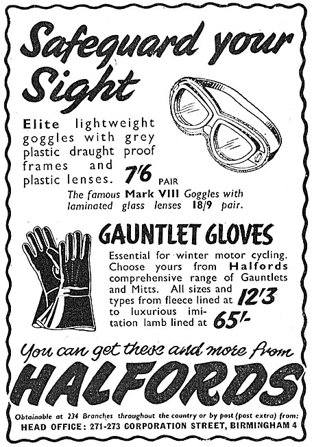 Halfords Motorcycle Accessories - Goggles & Gloves               