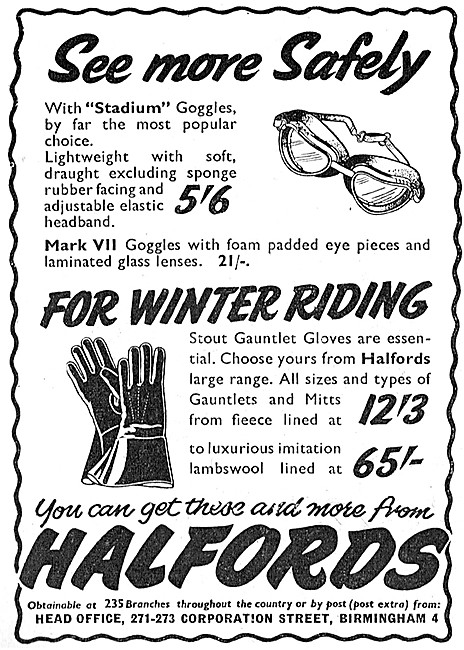 Halfords Goggles & Gauntlet Gloves                               