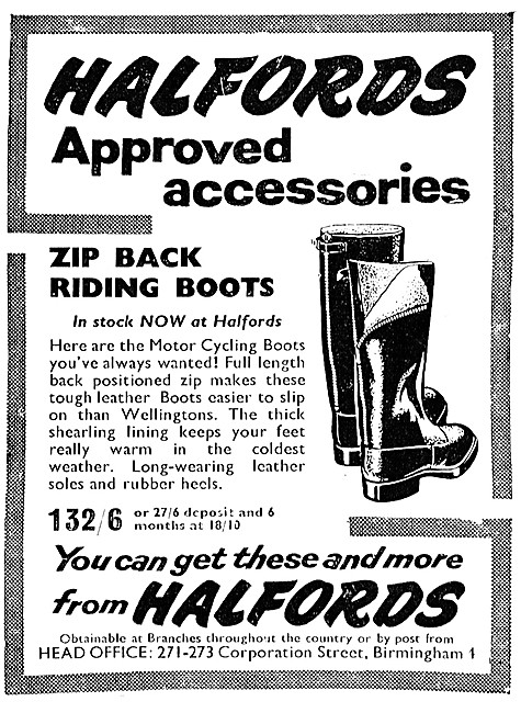 Halfords Motor Cycle Accessories - Zip Back Riding Boots         