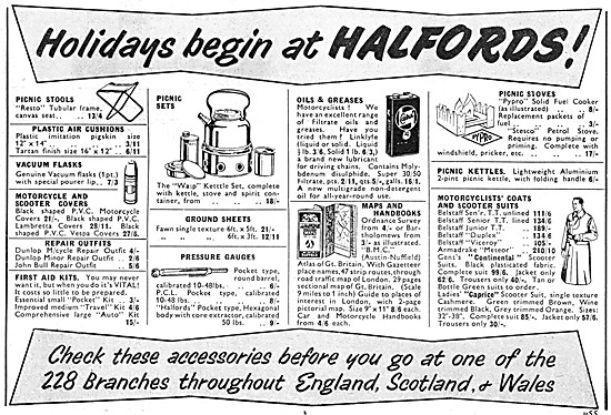 Halfords  Motor Cycle Accessories 1956                           