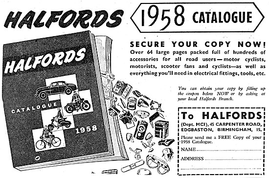 Halfords  Motorcycle Accessories 1958 Catalogue                  