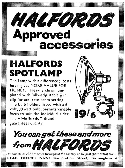 Halfords Motorcycle Spotlamp                                     