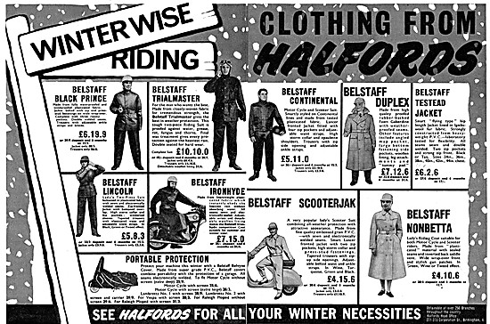 Halfords Motorcycle Clothing 1963 Styles                         