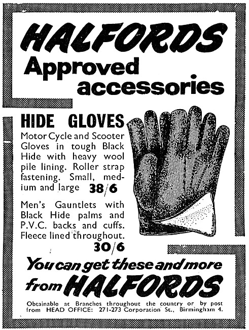 Halfords Motor Cycle Clothing - Halfords Hide Gloves             