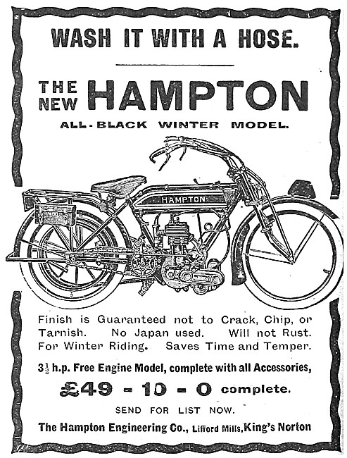 Hampton Motor Cycles - 1912 Hampton 3.5 hp Motor Cycle           