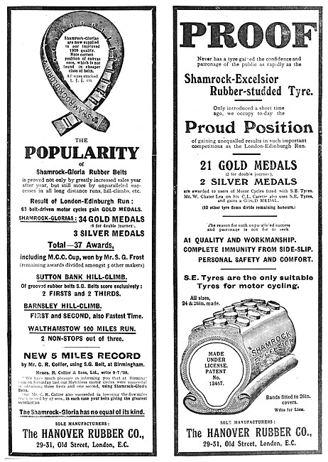 Hanover Rubber Shamrock-Gloria Belts - Shamrock-Excelsior Tyres  