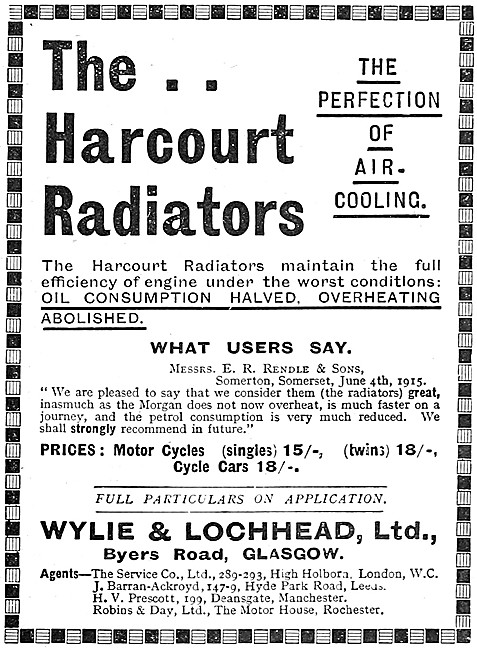 Harcourt Motor Cycle Radiators 1915                              