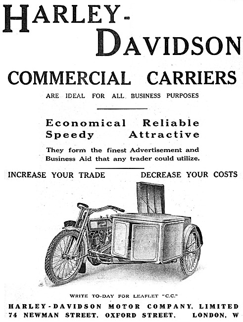 1916 Harley-Davidson Commercial Carrier Motor Cycles             