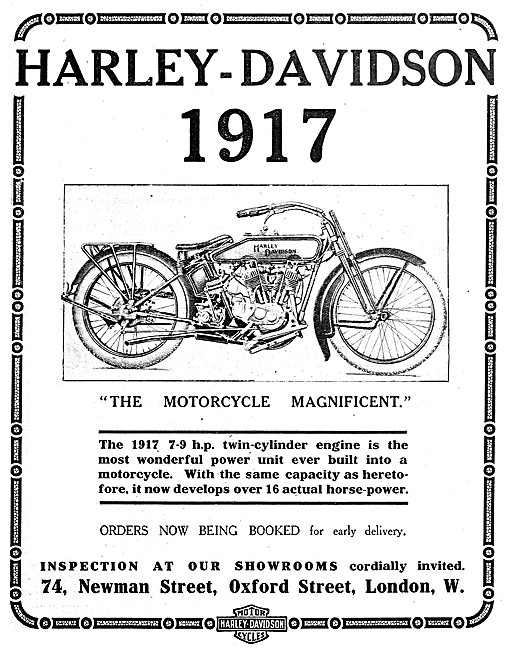 Harley-Davidson 7-9 hp Motor Cycle 1916                          